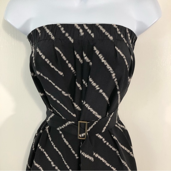 BCBGMaxAzria Black Silk Strapless Midi Jumpsuit. Sz S - Picture 3 of 16